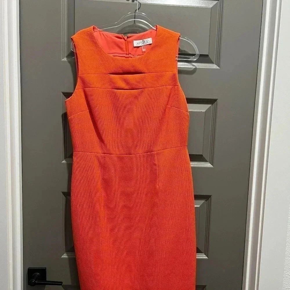 Kasper Orange A Line Dress Asymmetrical Size 10